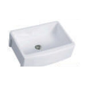 SMC CK3321 white porcelain curved apron-front kitchen sink, 32-1/2 x 20-3/4 x 10 inches