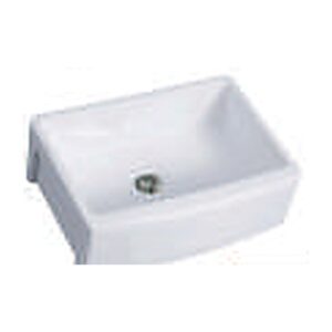 SMC CK3321 white porcelain curved apron-front kitchen sink, 32-1/2 x 20-3/4 x 10 inches